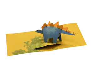 Pop-up kort med stegosaurus