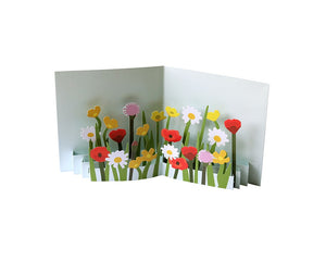 Pop-up kort med blomster-eng