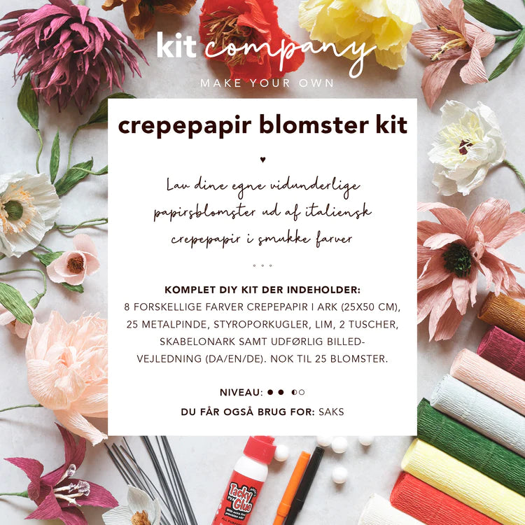Kit Company - Crepe Papir Blomster Kit